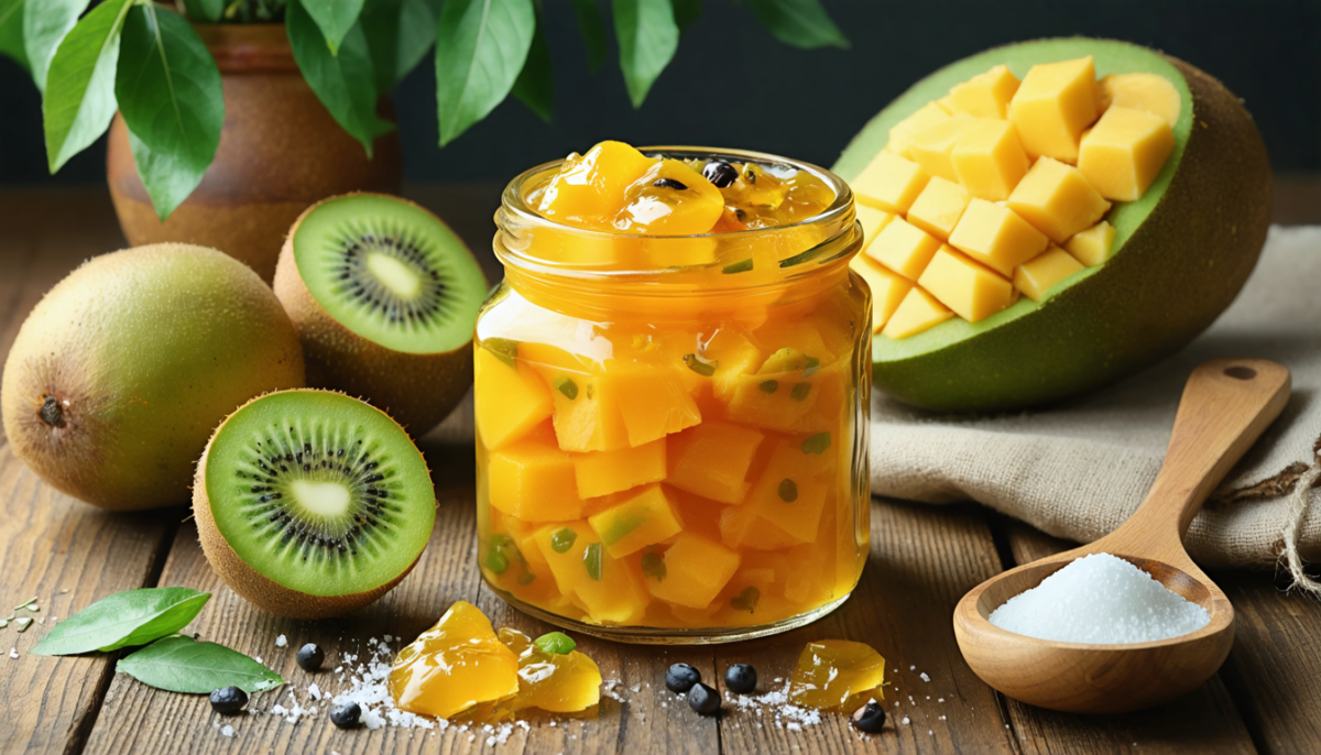 découvrez la recette authentique de grand-mère pour une confiture maison exquise au kiwi et à la mangue, facile et rapide à préparer pour régaler vos papilles.