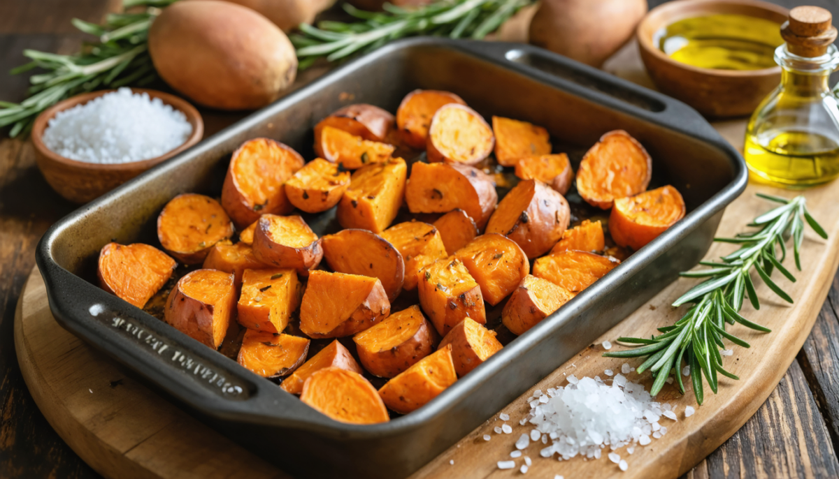 découvrez notre recette facile et gourmande de patates douces rôties au four. un plat savoureux à tester absolument pour régaler toute la famille.