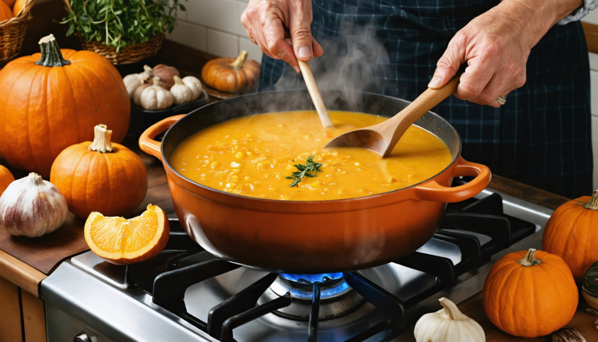 découvrez la recette traditionnelle et facile de la soupe de potimarron, un secret de grand-mère pour réchauffer vos repas avec saveur et authenticité.