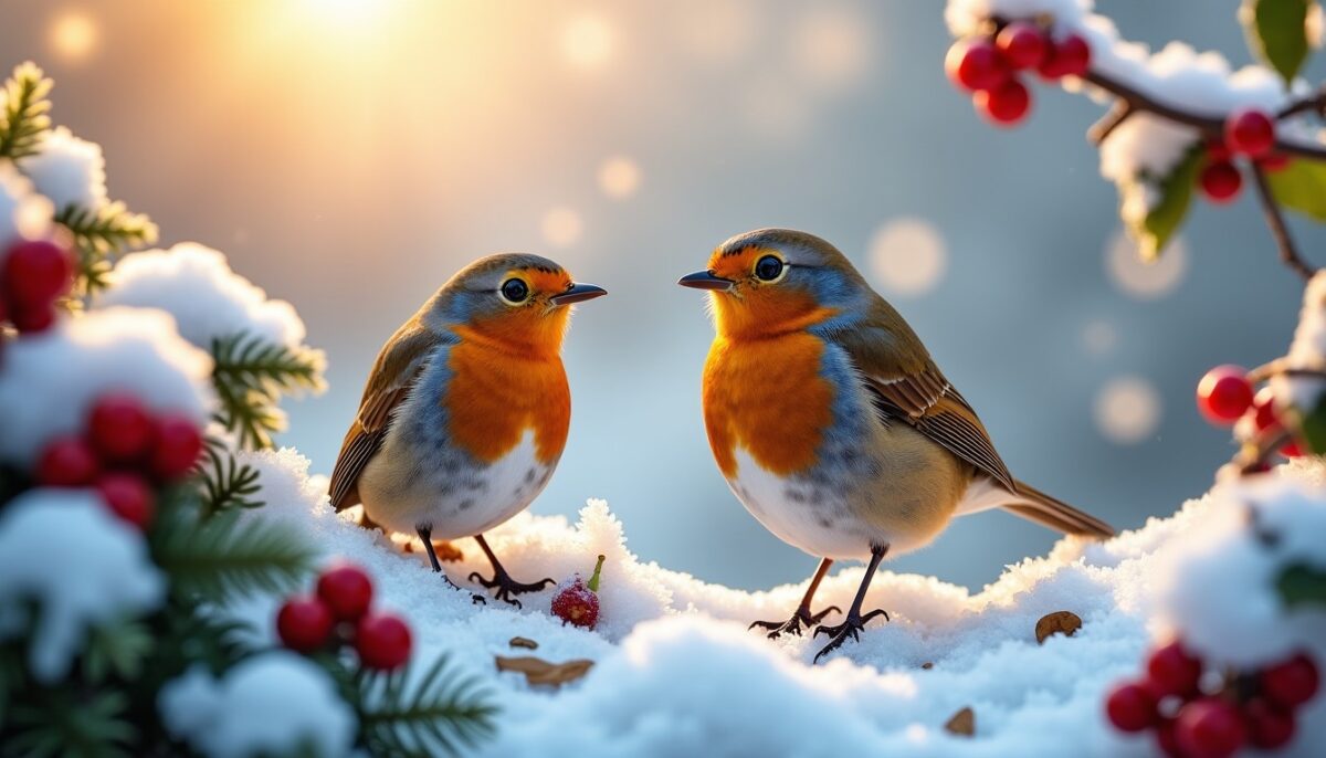 Rouges-gorges en hiver : découvrez les deux délices du jardin qui les séduisent à coup sûr